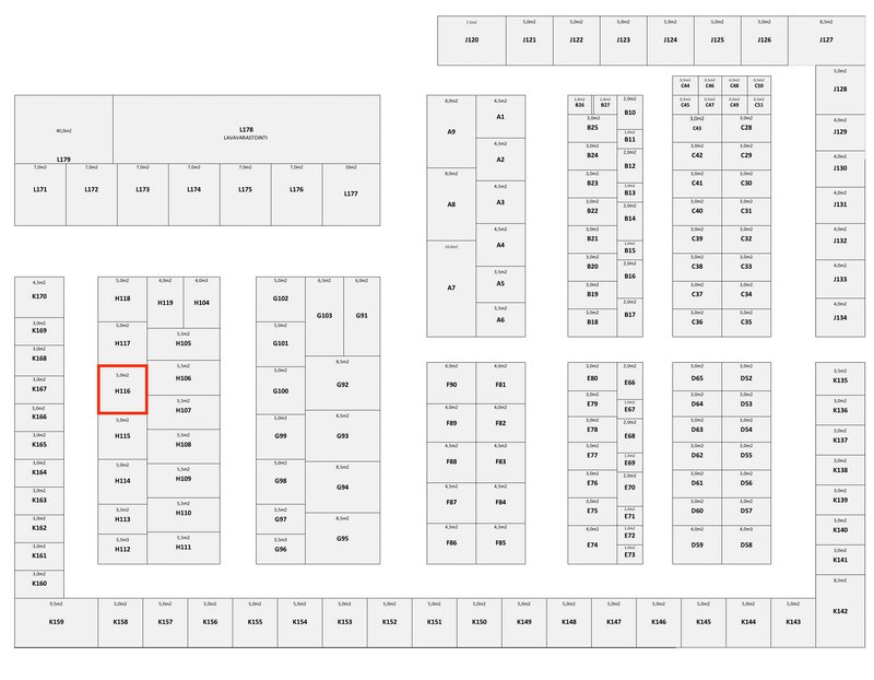 5.0M² itsepalveluvarasto - H116