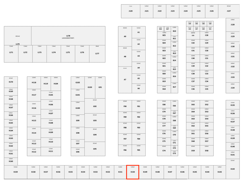 5.0M² itsepalveluvarasto - K150